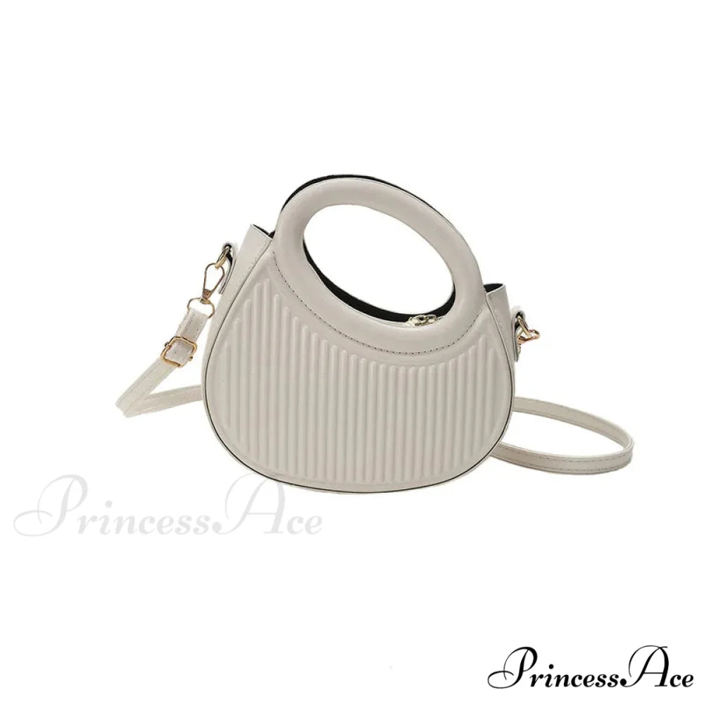 Vintage 2000s Crossbody Leather Small Phone Coin Purse Handbag White handbag-250126