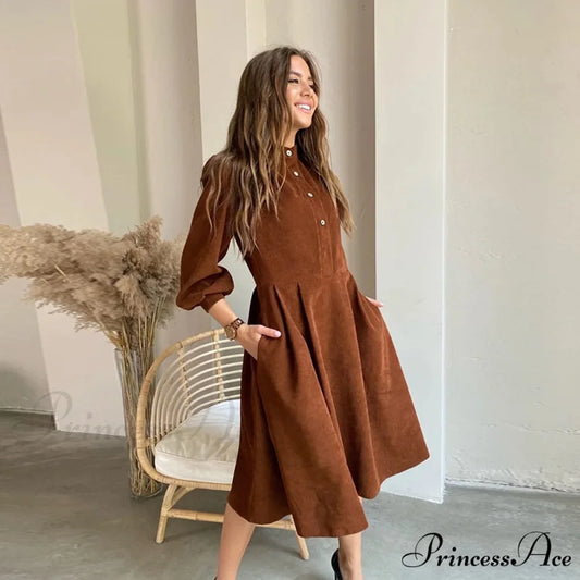 Vintage A-Line Party Midi Dress