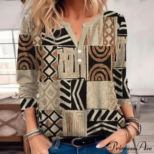 Vintage Abstract Blouse Multicolor / S