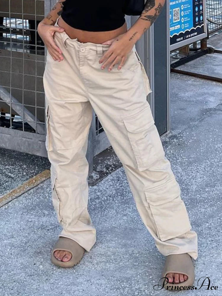 Vintage Baggy Cargo Pants white / S