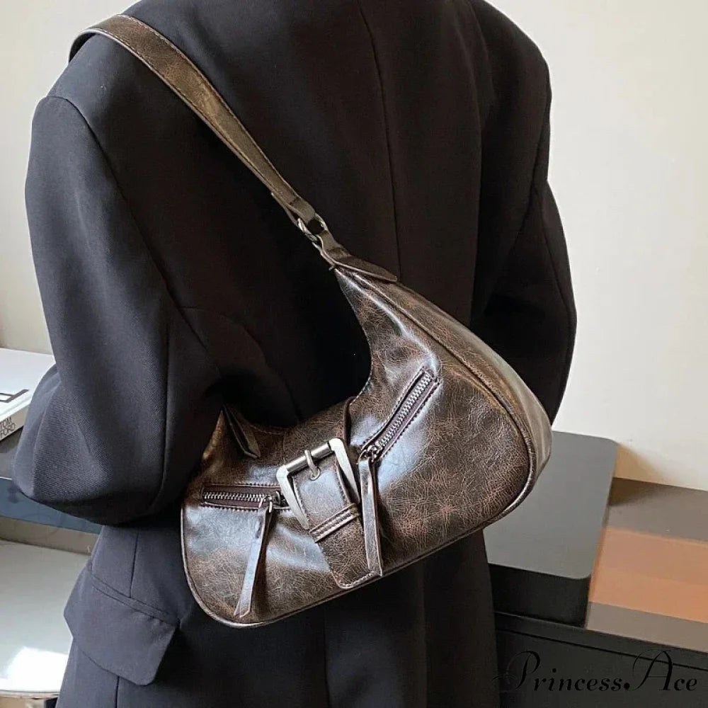 Vintage Belt Style Faux Leather Shoulder Bag shoulder-250126