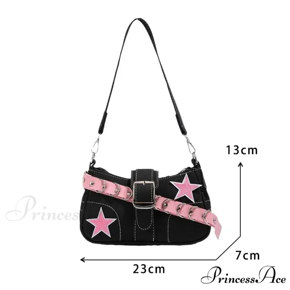 Vintage Belt Style Faux Leather Shoulder Bag Black shoulder-250126