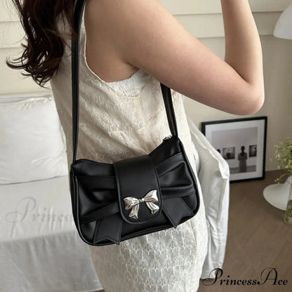 Vintage Bow Faux Leather Professional Shoulder Purse shoulder-250126