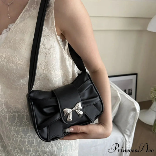 Vintage Bow Faux Leather Professional Shoulder Purse shoulder-250126