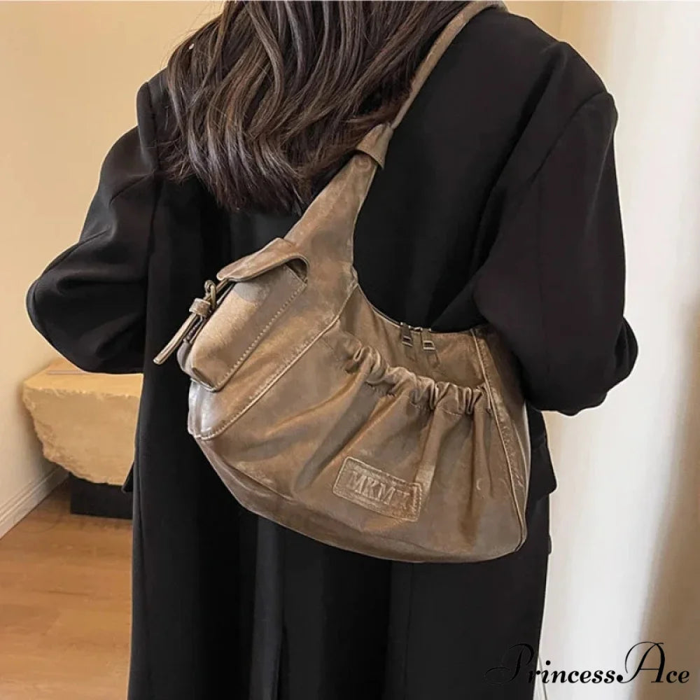 Vintage Cold Weather Leather Armpit Shoulder Bag shoulder-250126