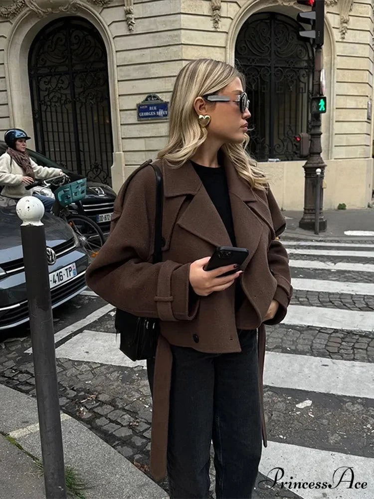 Vintage Collar Woolen Coat coats-241228