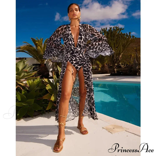 Vintage Deep Plunge Swimsuit One Piece Black / S onepiece-250223