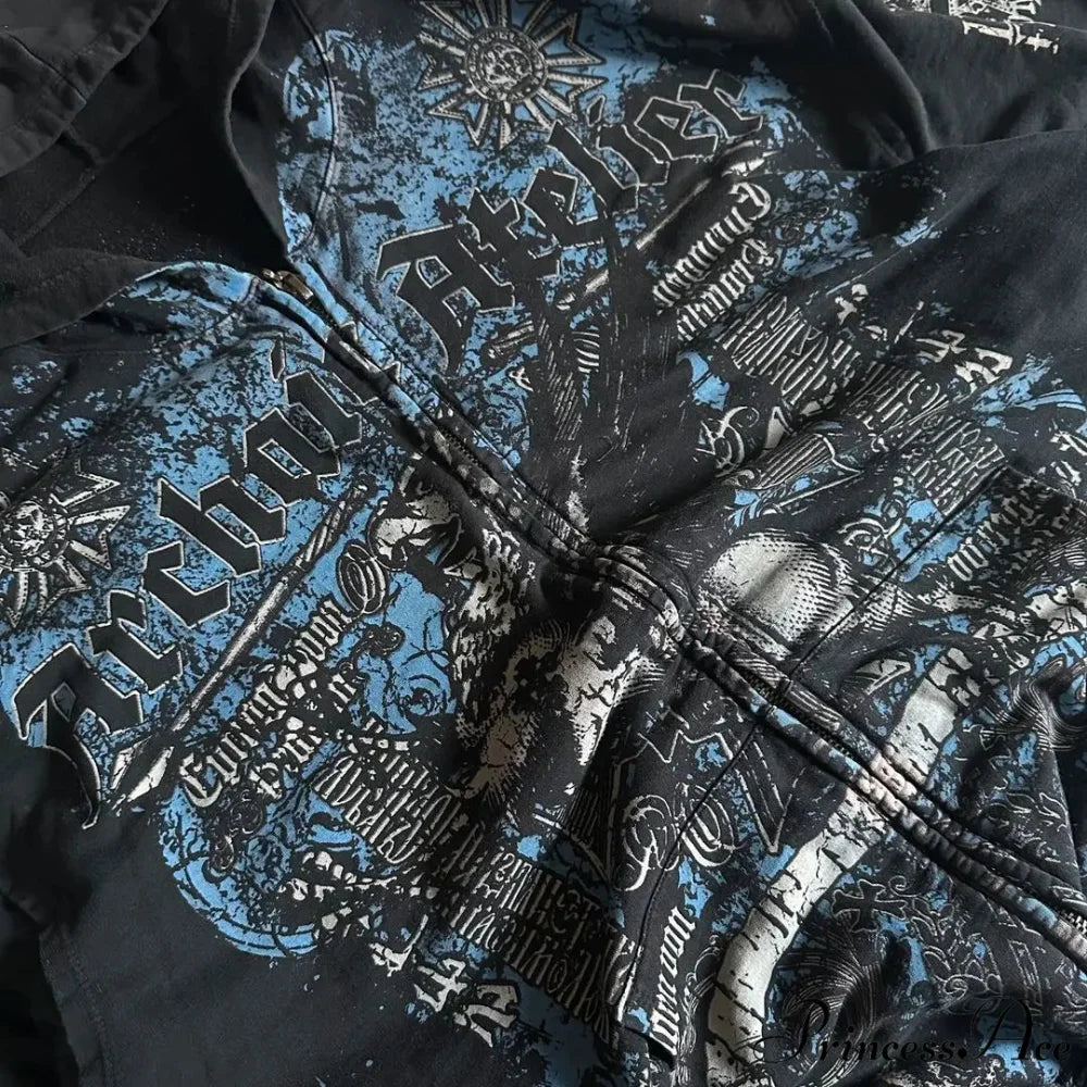 Vintage Design Zipper Hoodie hoodies-241228