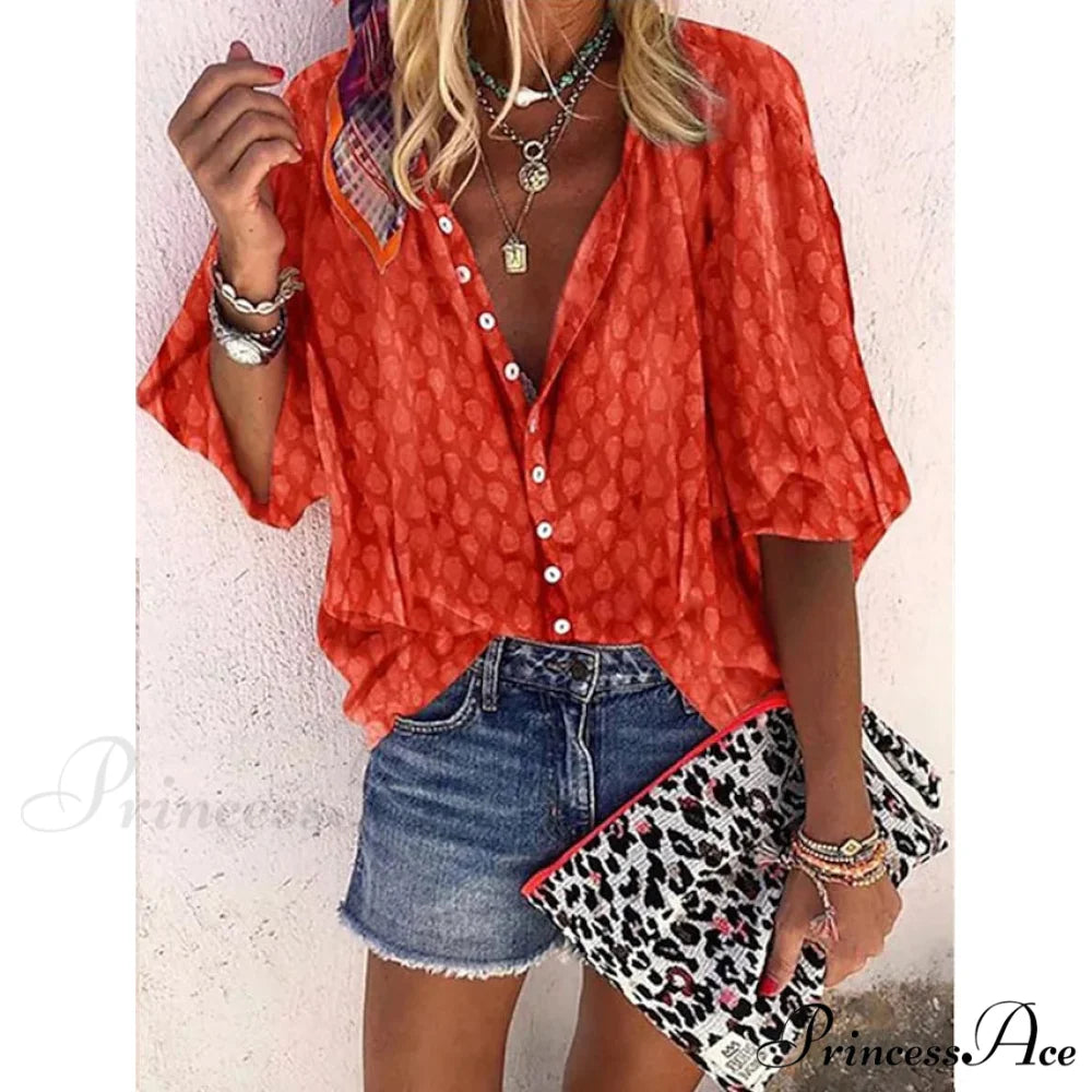 Vintage Elegant Women’s Top Orange / S