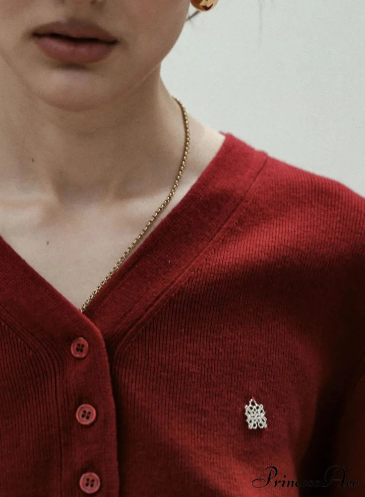 Vintage Embroidered Round Neck Cardigan