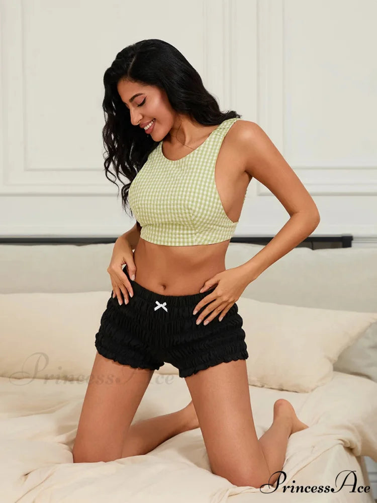 Vintage Frilly Gathered Bloomer Short short-250223