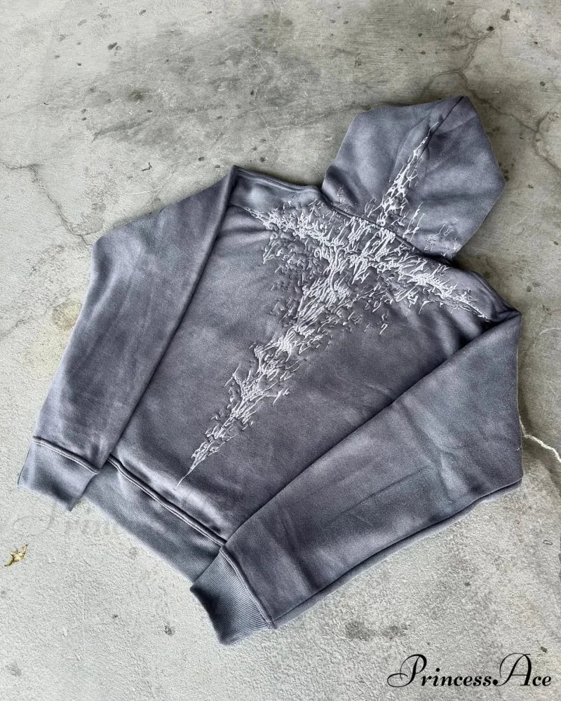 Vintage Gothic Hoodie grey / M hoodies-241228
