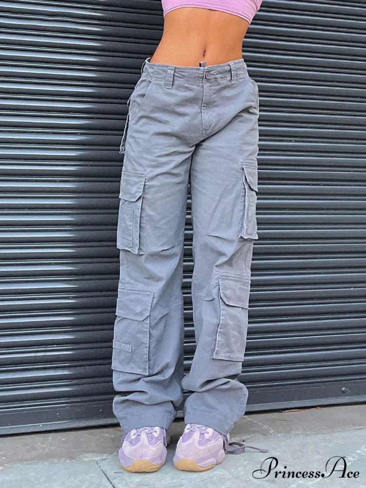 Vintage Grey Cargo Pants Light Grey / S