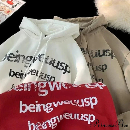 Vintage Harajuku Correspondence Design Baggy Hoodie hoodies-241228