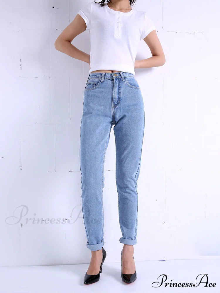 Vintage High Waist Jeans Blue / 25