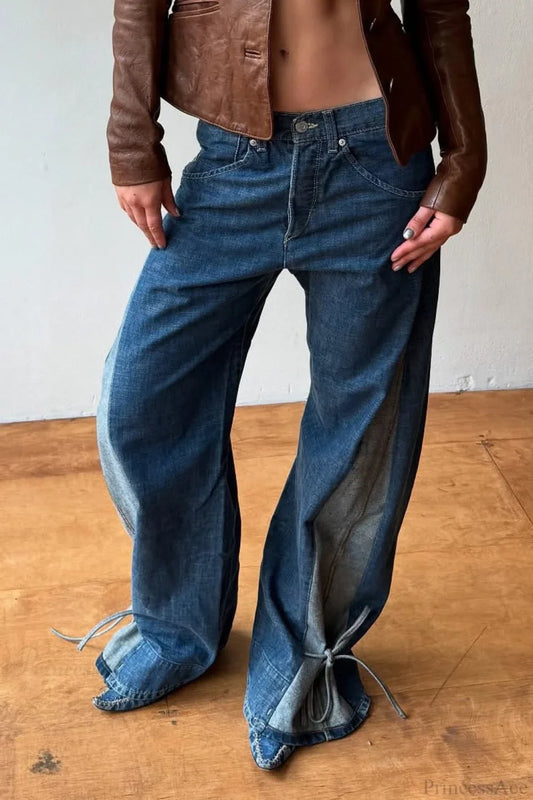 Vintage High-Waist Straight-Leg Jeans Blue / S