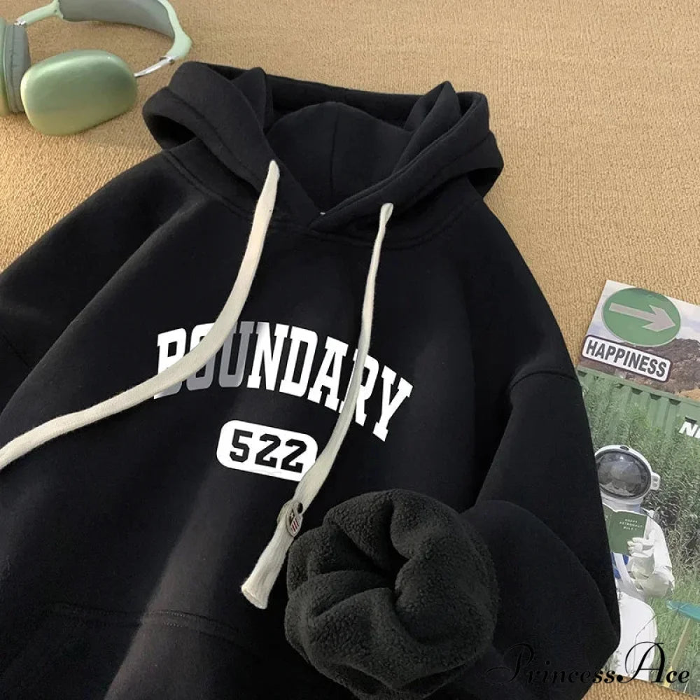 Vintage Informal Main Road Alphabet Hoodie hoodies-241228