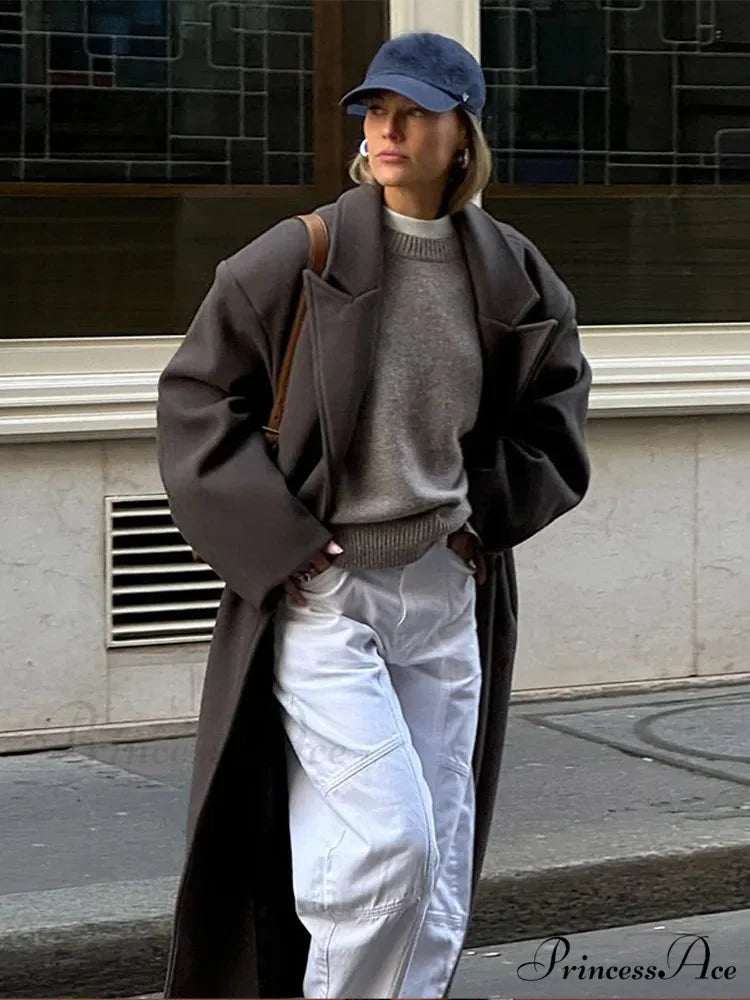 Vintage Informal Woolen Extended Coat coats-241228