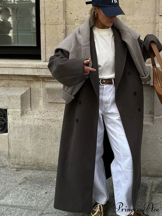 Vintage Informal Woolen Extended Coat coats-241228