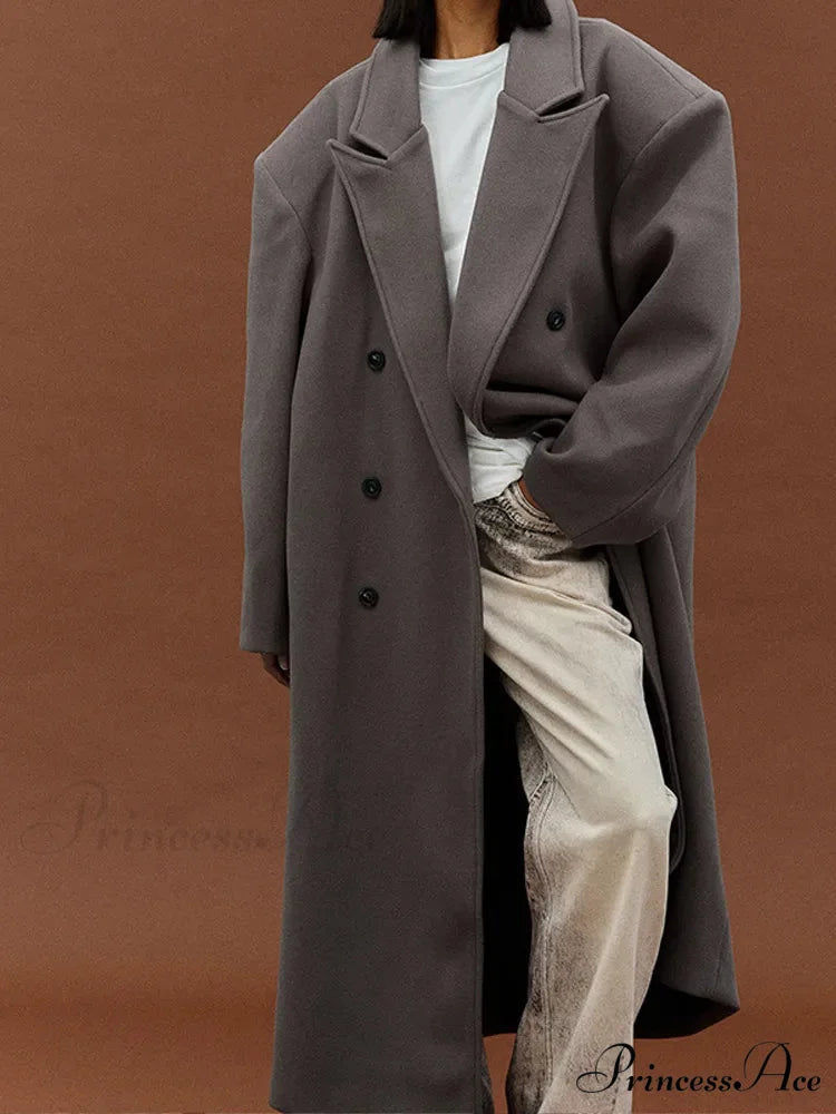 Vintage Informal Woolen Extended Coat coats-241228
