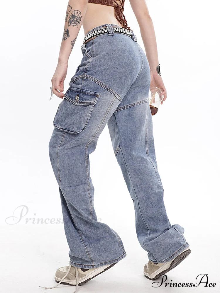 Vintage Light Blue Cargo Jeans