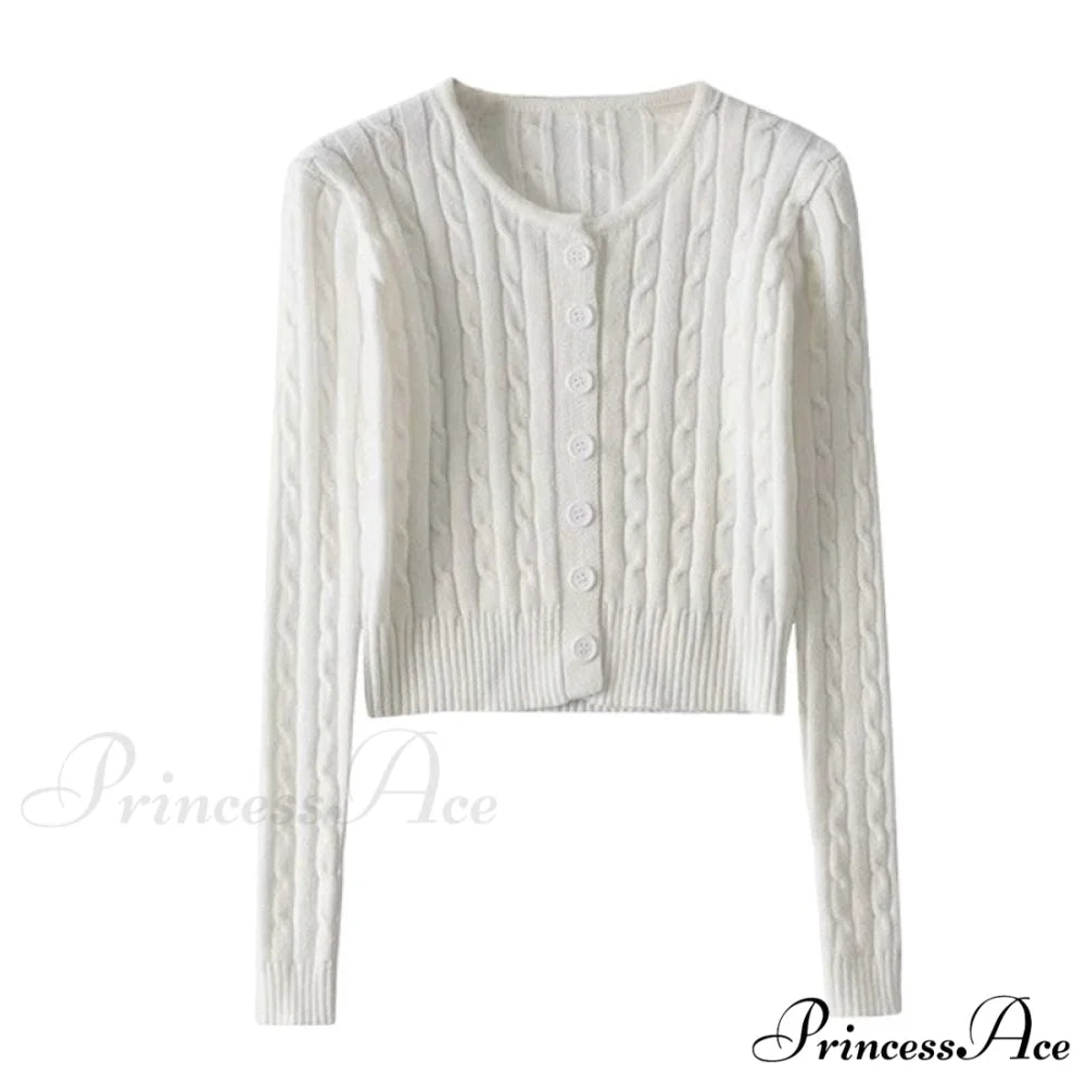 Vintage Long Sleeve Slim Knitted Cardigan