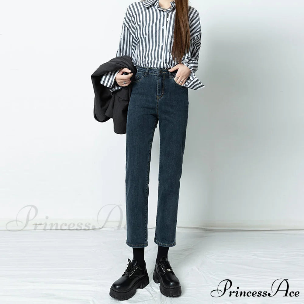 Vintage Mid Waist Elegant Skinny Jeans