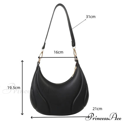 Vintage Monochromatic Saddle Leather Shoulder Bag shoulder-250126