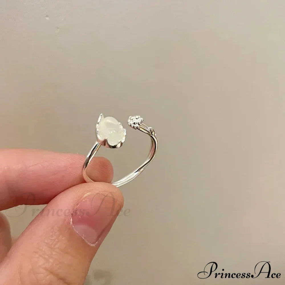 Vintage Moonlight Circle Sliver Adjustable Couple Ring