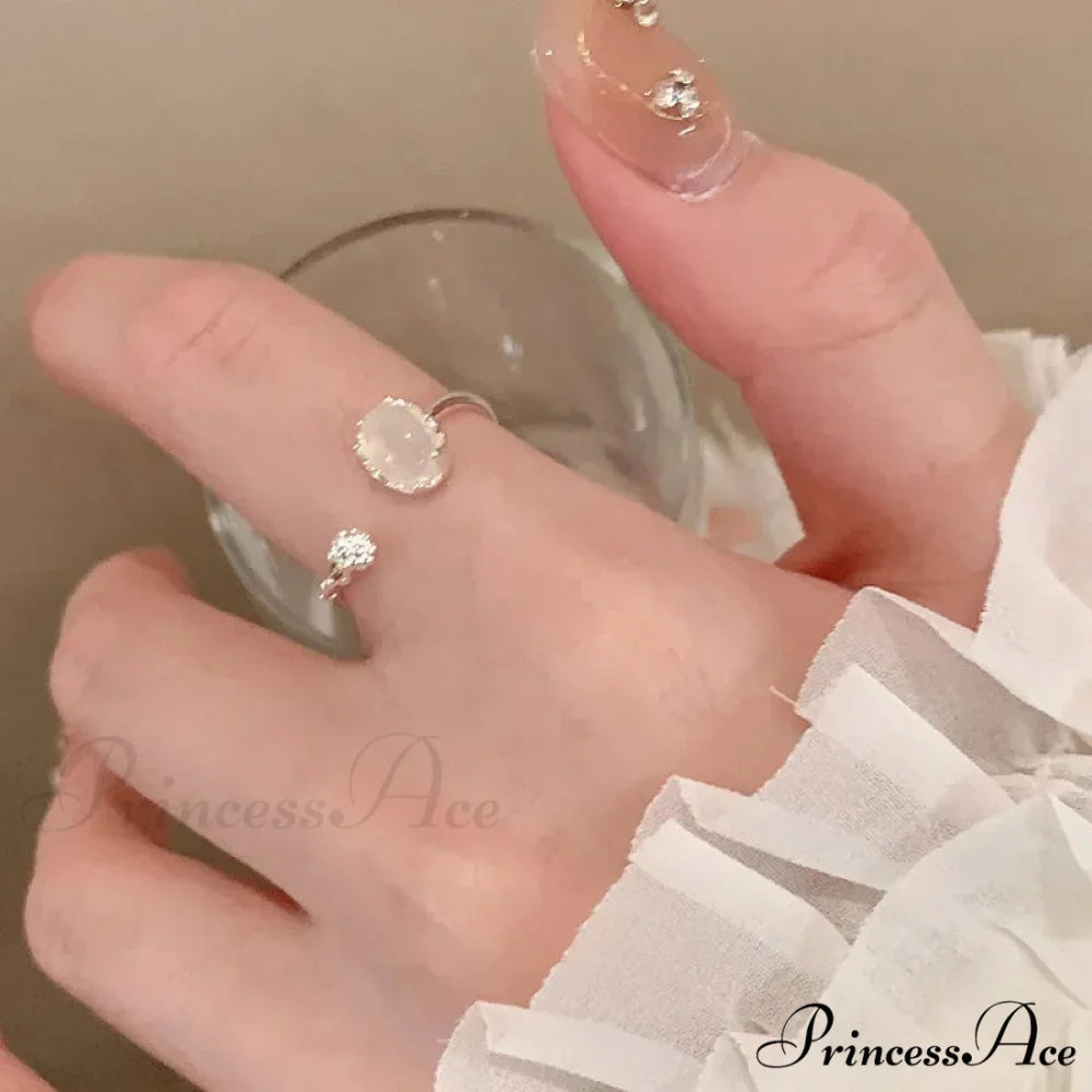 Vintage Moonlight Circle Sliver Adjustable Couple Ring