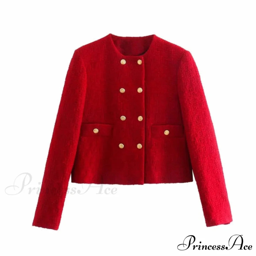 Vintage O Neck Long Sleeve Office Lady Blazer coat / XS