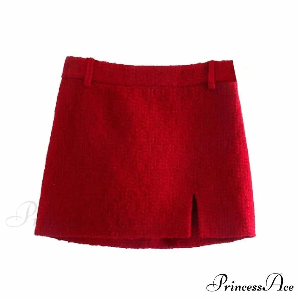 Vintage O Neck Long Sleeve Office Lady Blazer skirt / XS