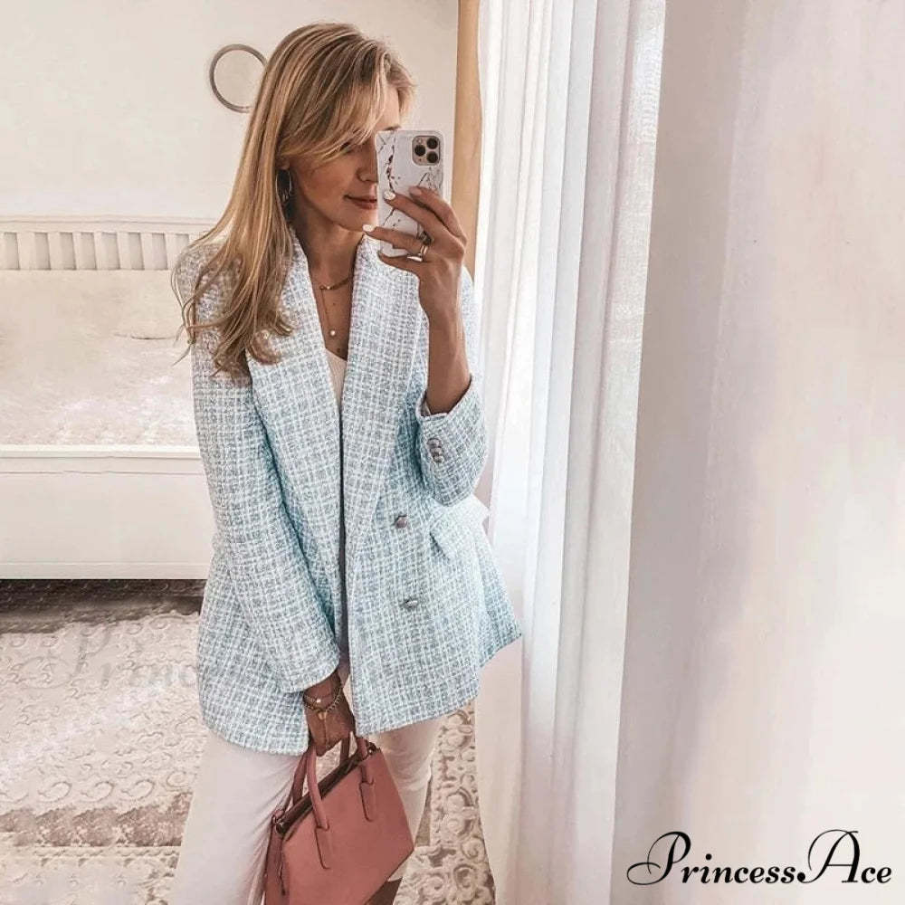 Vintage Office Lady Tweed Blazer