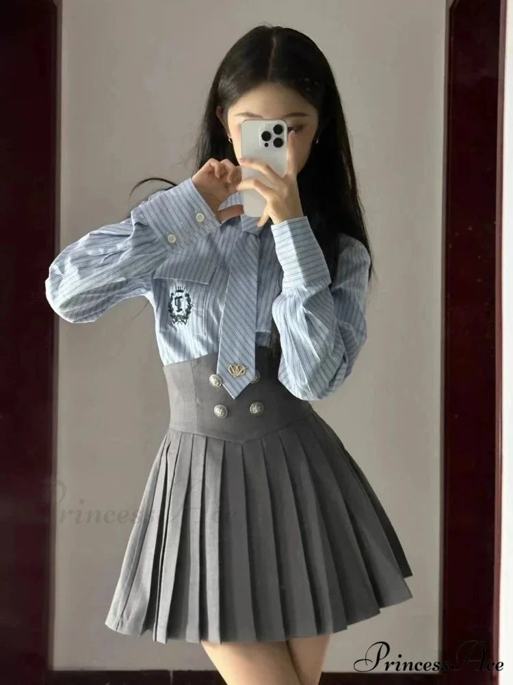 Vintage Patchwork Kawaii Korean Fashion Short Suit
