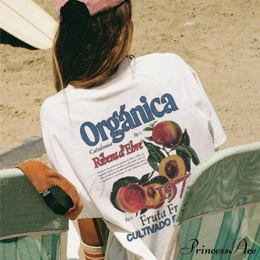 Vintage Peach Countrycore Fruit T-shirt WHITE / S t-shirt-250223
