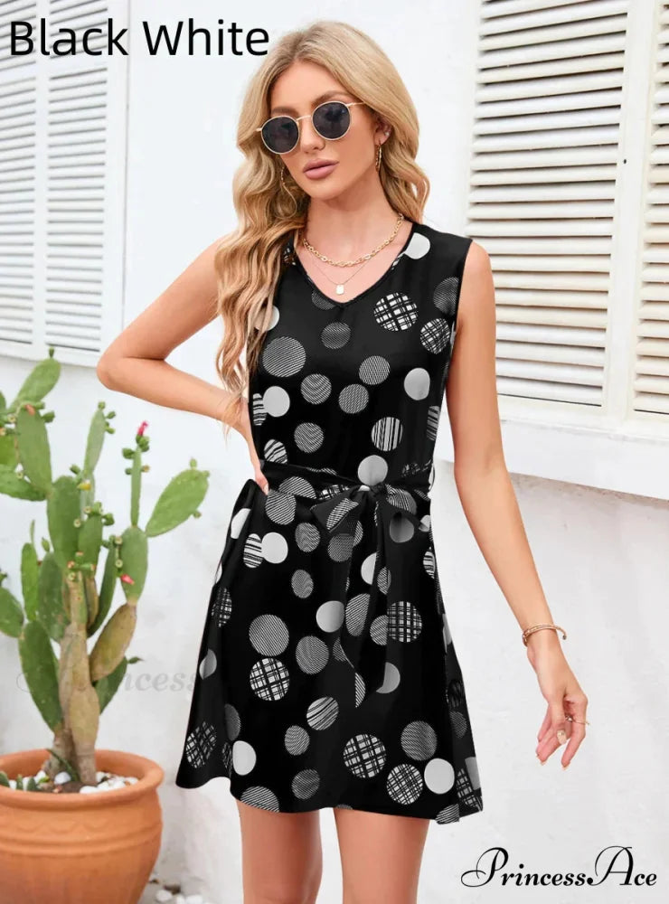Vintage Polka-Dot Party Dress M / pink