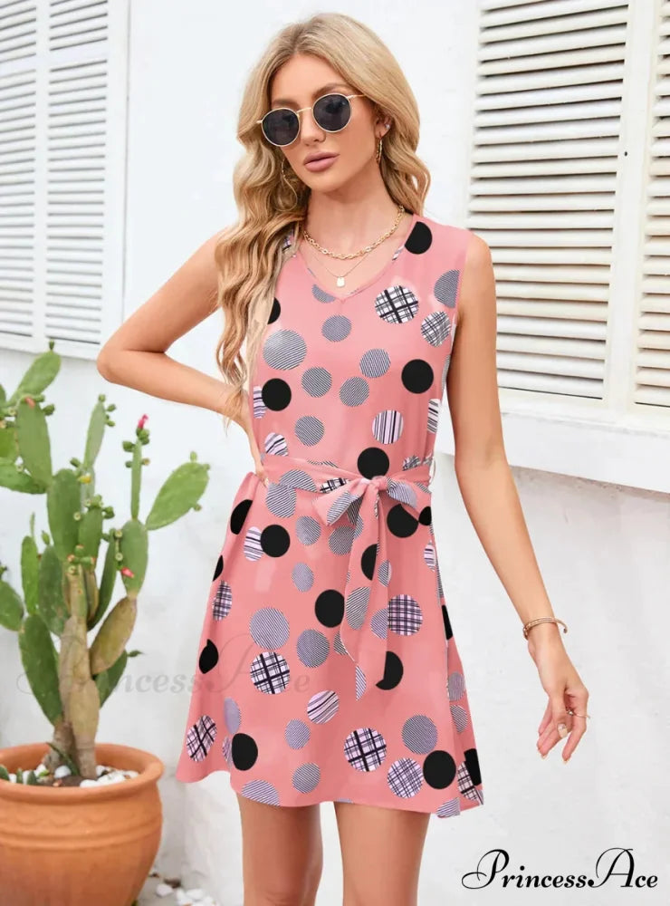 Vintage Polka-Dot Party Dress S / red