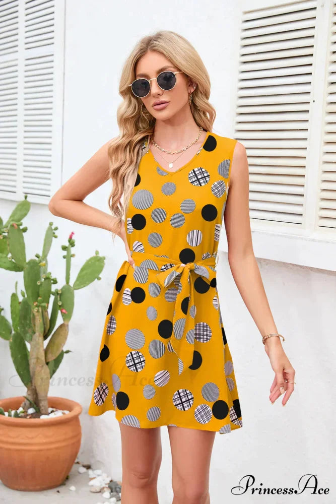Vintage Polka-Dot Party Dress S / red black