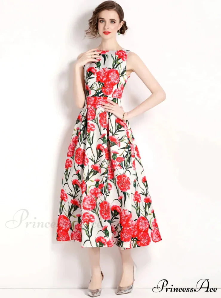 Vintage Printed Bodycon Dress