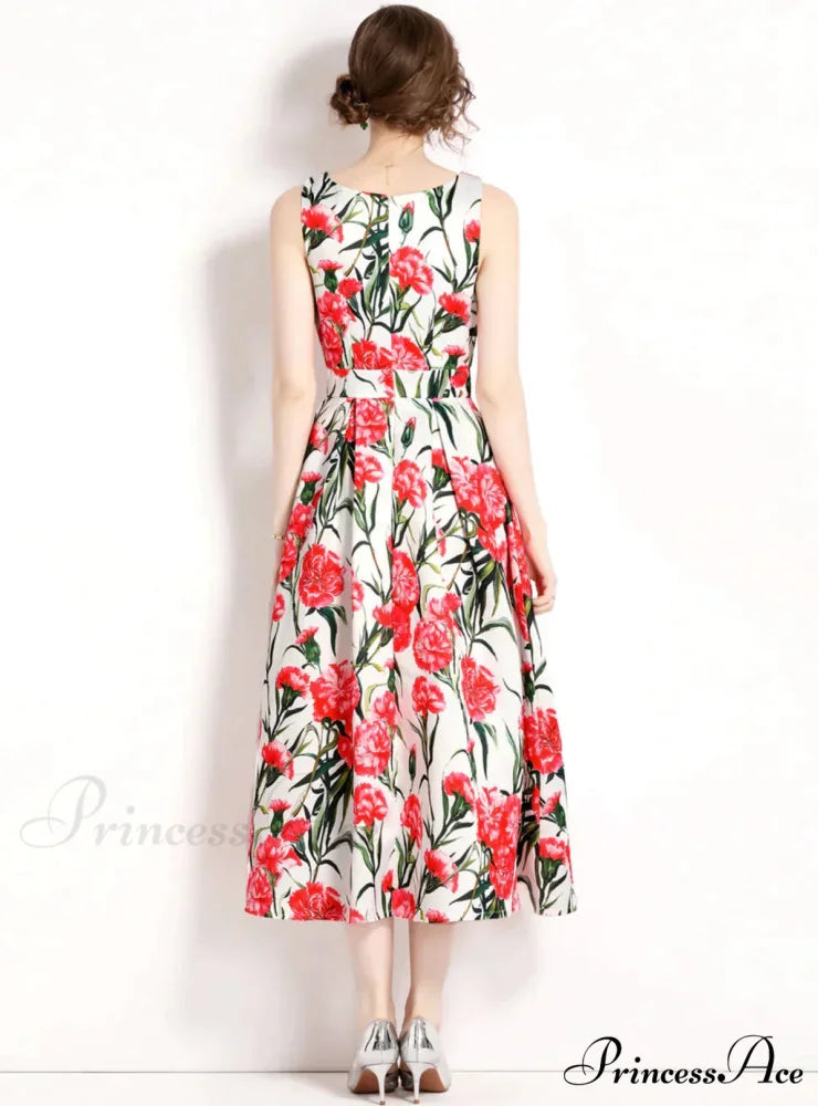 Vintage Printed Bodycon Dress