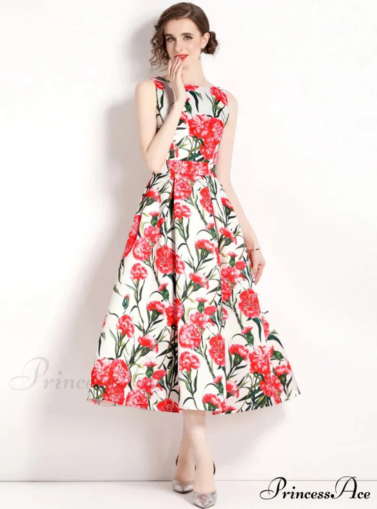 Vintage Printed Bodycon Dress