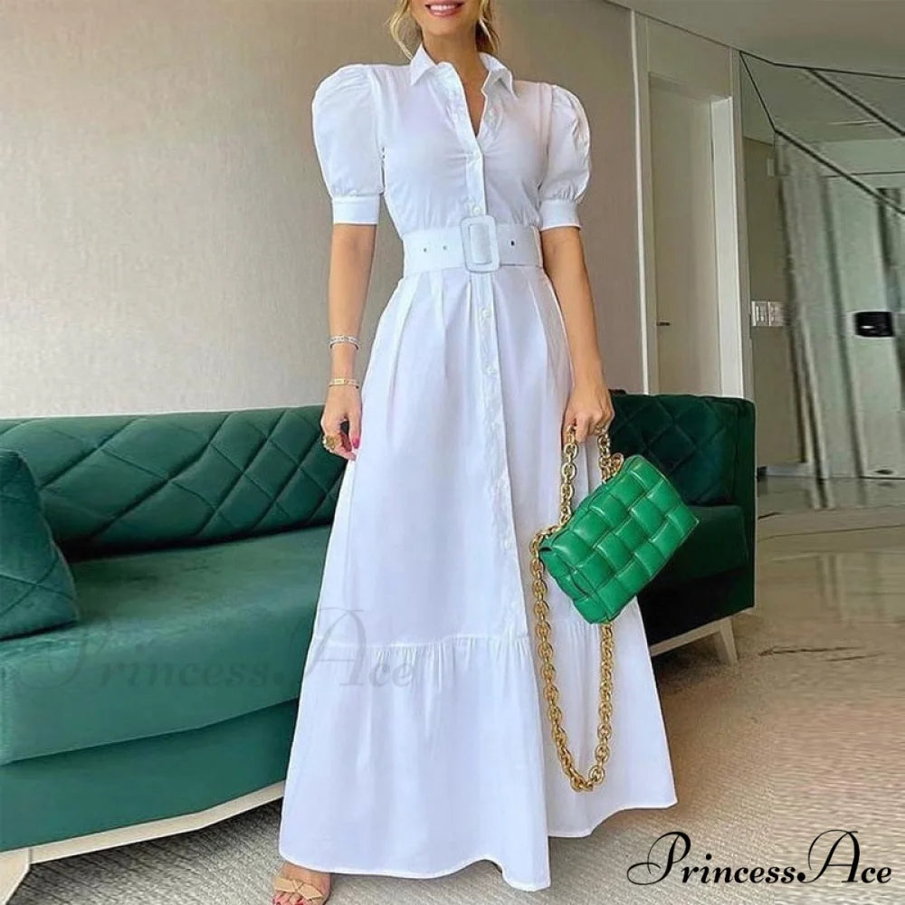Vintage Puff Sleeve Party Maxi Dress
