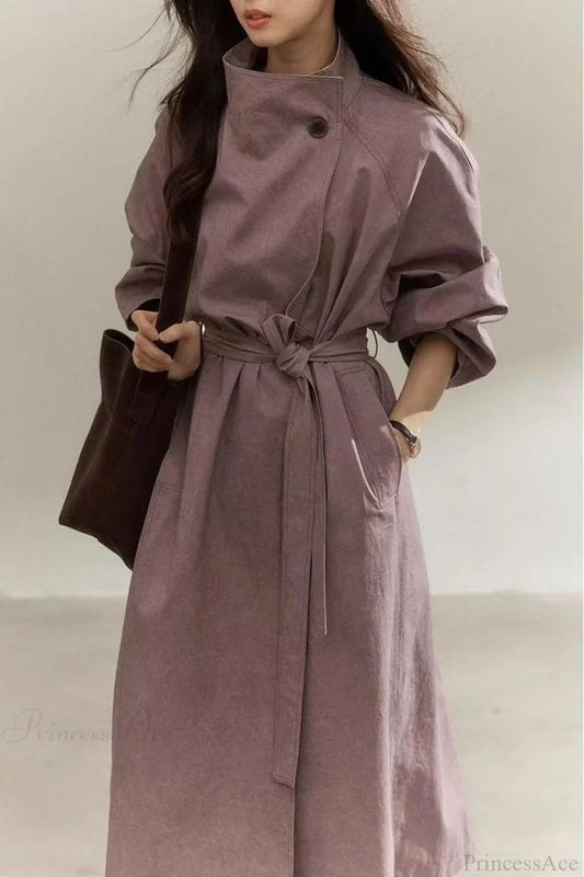 Vintage Purple Distressed Minimalist Overcoat