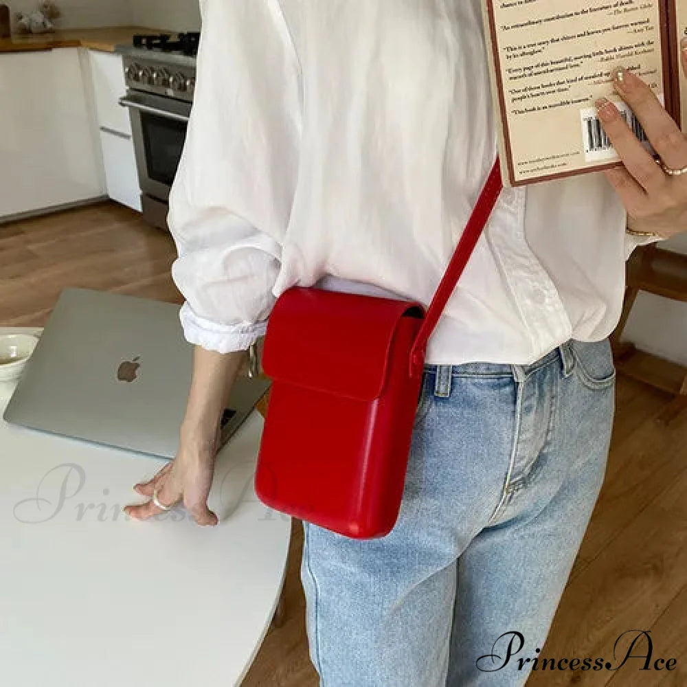 Vintage Small Crossbody Square Purse Women’s Shoulder Bag Red 2 handbag-250126