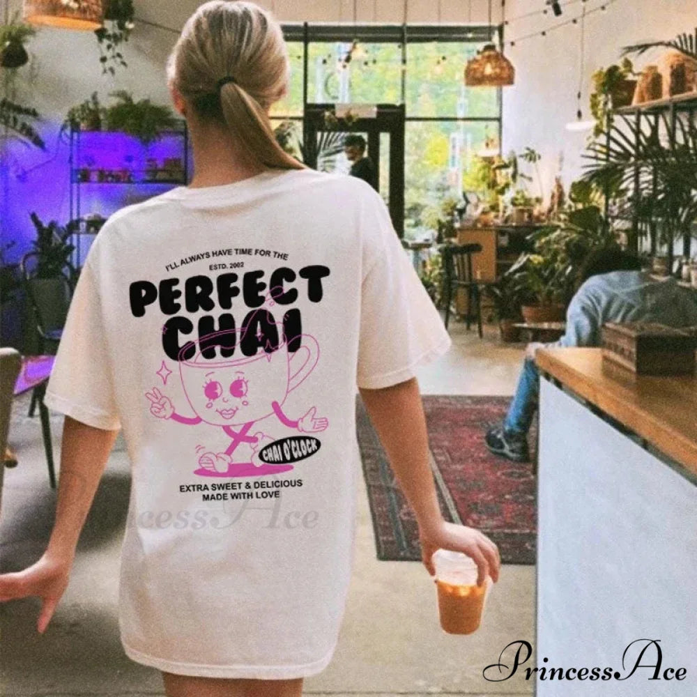 Vintage Spiced Tea Cartoon T-shirt WHITE / S t-shirt-250223
