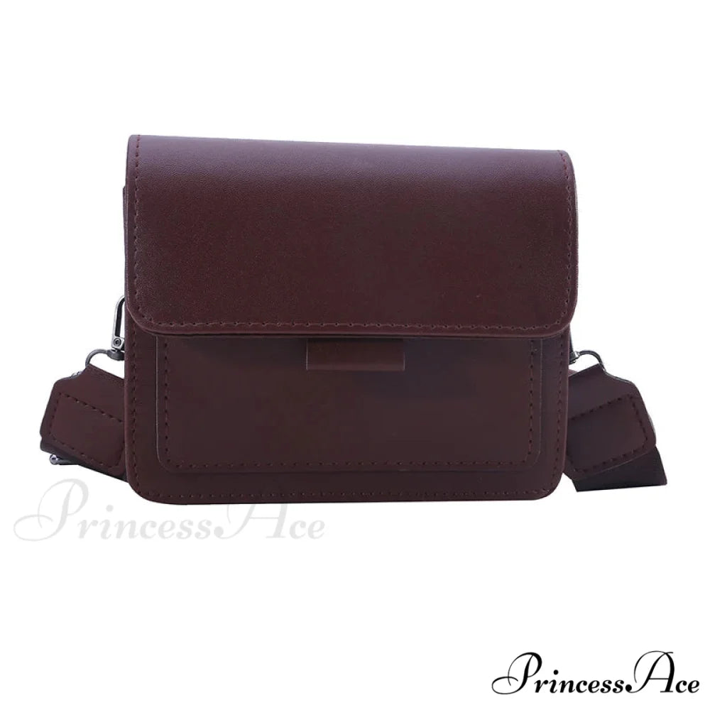 Vintage Square Broad Strap Crossbody Dark brown crossbody-250126