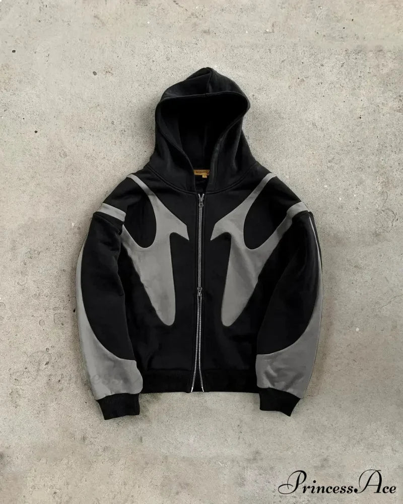 Vintage Stitching Design Large Hoodie black 2 / M hoodies-241228