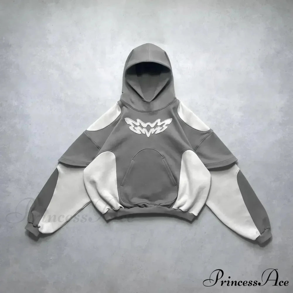 Vintage Stitching Design Large Hoodie grey 2 / M hoodies-241228