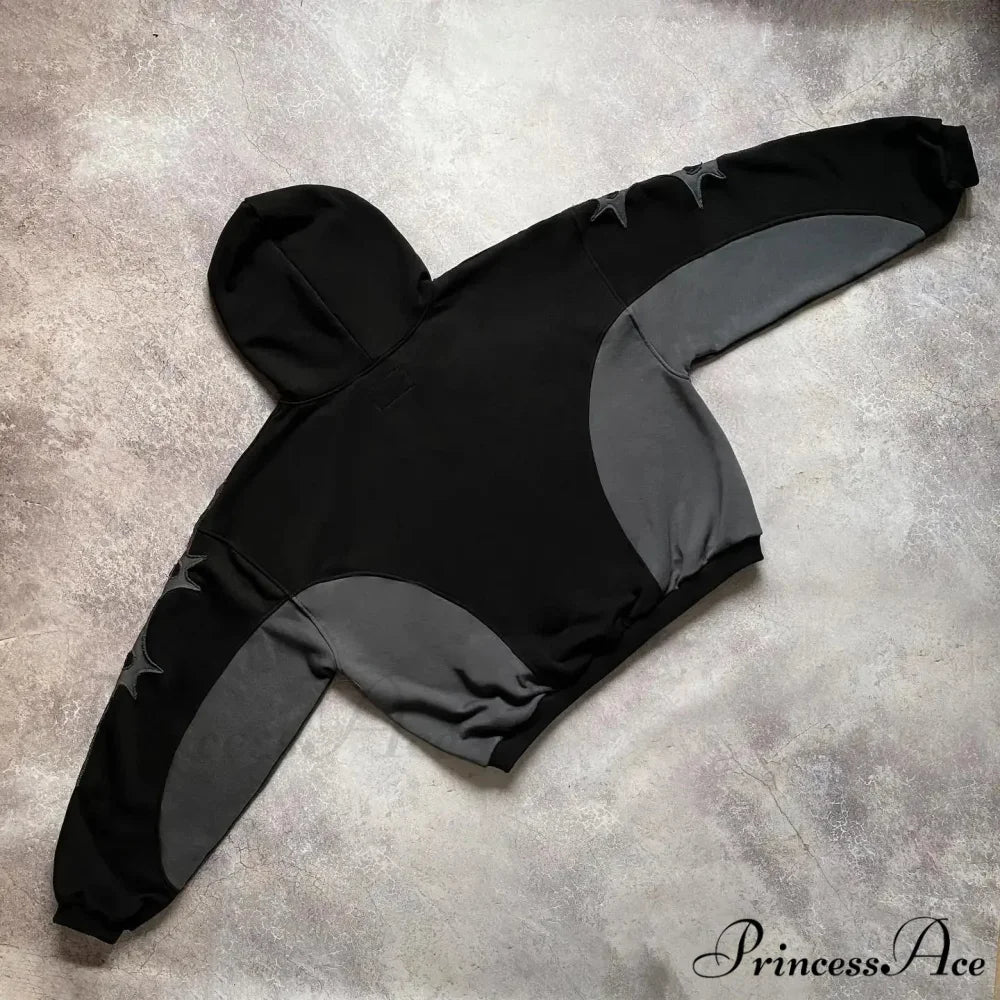 Vintage Stitching Design Large Hoodie hoodies-241228