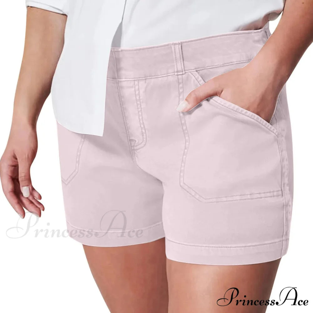 Vintage Stretchy Fit Summer Casual Athletic Short Pink / S